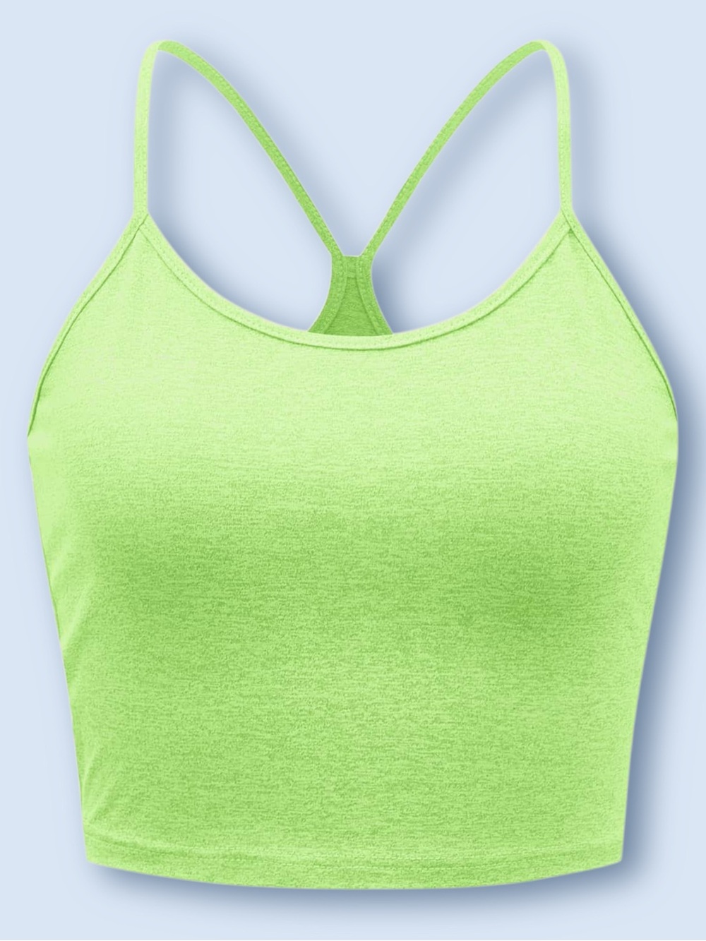 Lime Green Space Dye Crop Cami Top XS NWT Neon Trendy Casual Layering Racer Tank